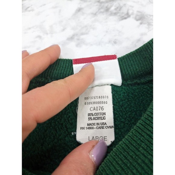 Vintage Oxford University Size Large L Sweatshirt Green Screen Stars - Picture 3 of 11